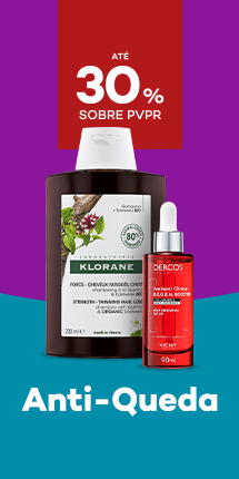 Produtos de cabelo anti-queda com destaque promocional de at&eacute; 30% sobre pre&ccedil;o de Venda ao P&uacute;blico Recomendado